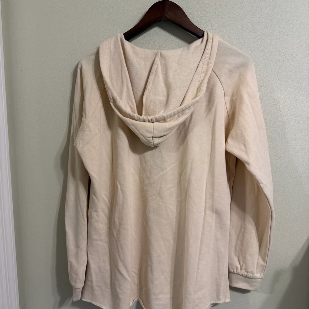 Marushka Boho Artsy Sunflower Graphic Notch Neck Hoodie Size Medium - Picture 5 of 7